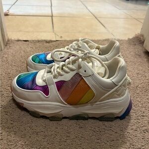 Kurt Geiger platform rainbow shoes